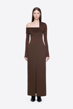 One Shoulder Pleated Gown H7133