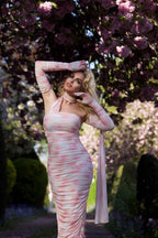 One Shoulder Ruched Gown with Long Gloves H5717