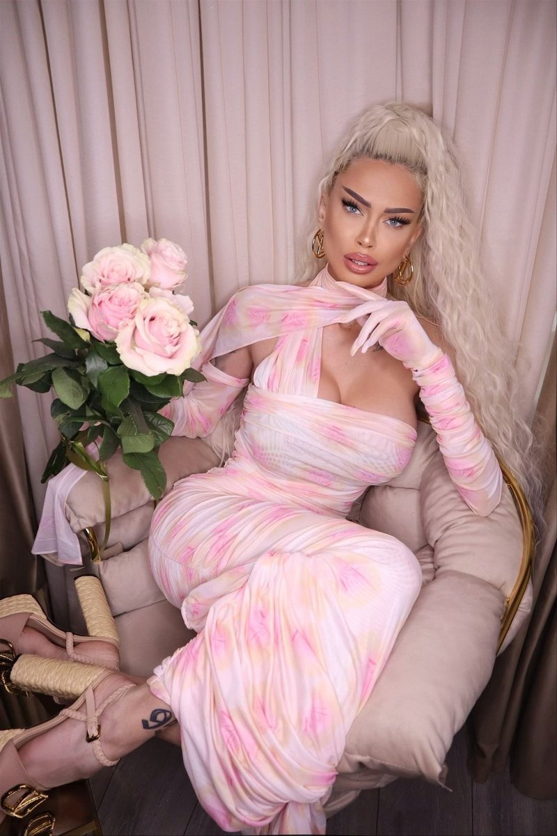 One Shoulder Ruched Gown with Long Gloves H5717