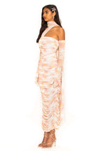 One Shoulder Ruched Gown with Long Gloves H5717