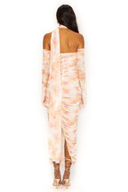 One Shoulder Ruched Gown with Long Gloves H5717