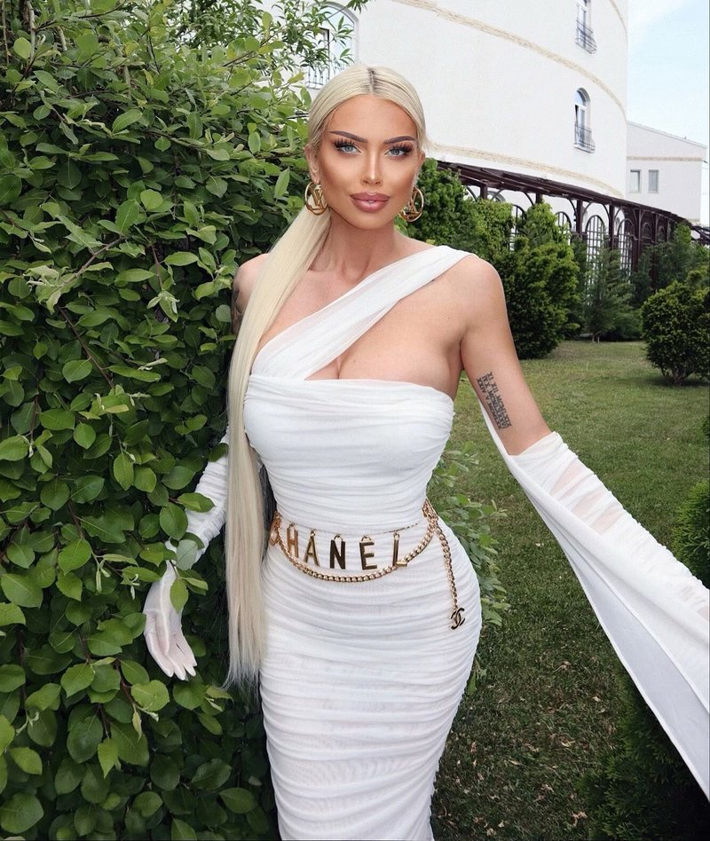 One Shoulder Ruched Gown with Long Gloves H5717