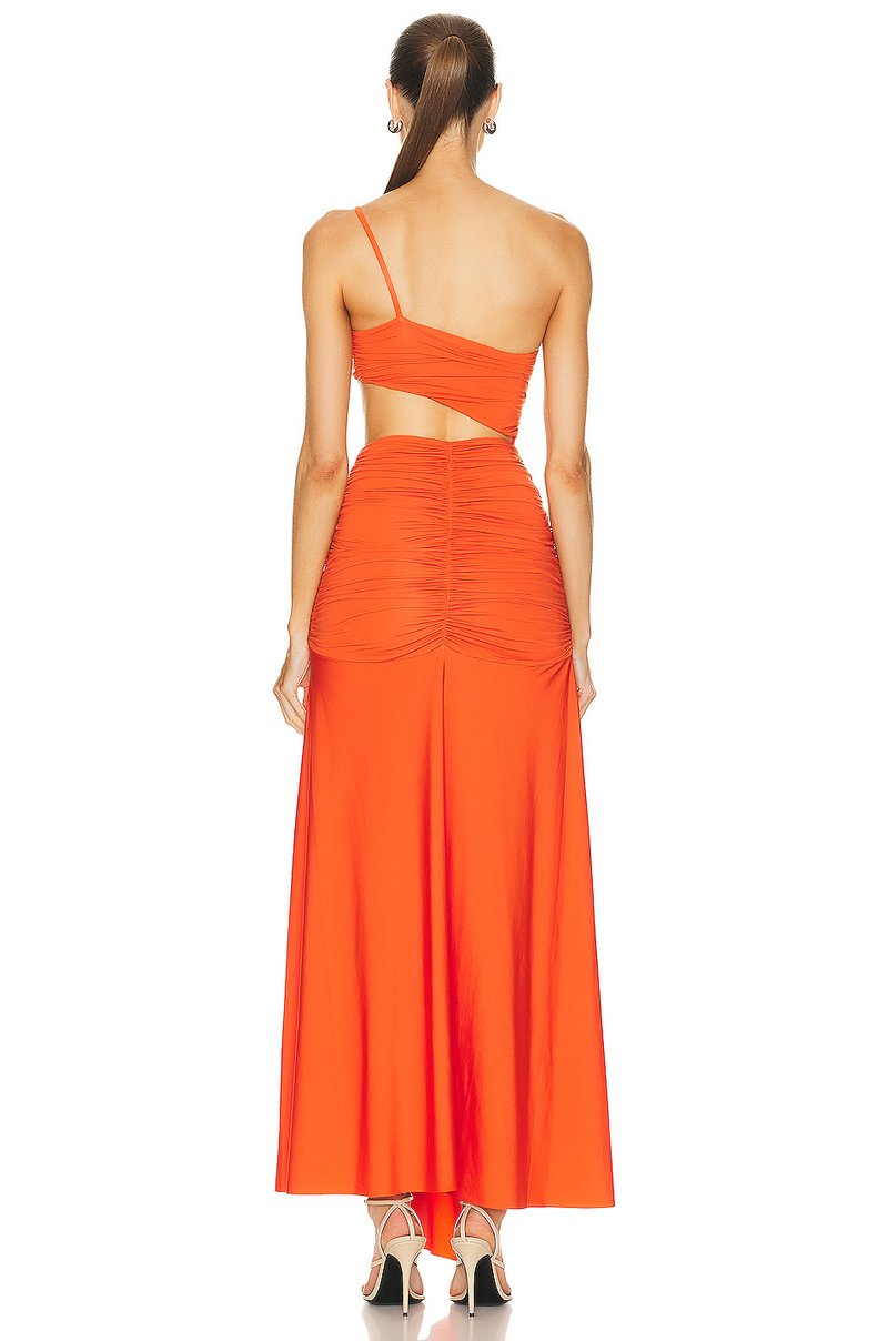 One Shoulder Ruched Maxi Dress H5963