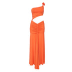 One Shoulder Ruched Maxi Dress H5963