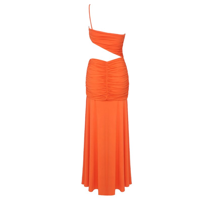 One Shoulder Ruched Maxi Dress H5963