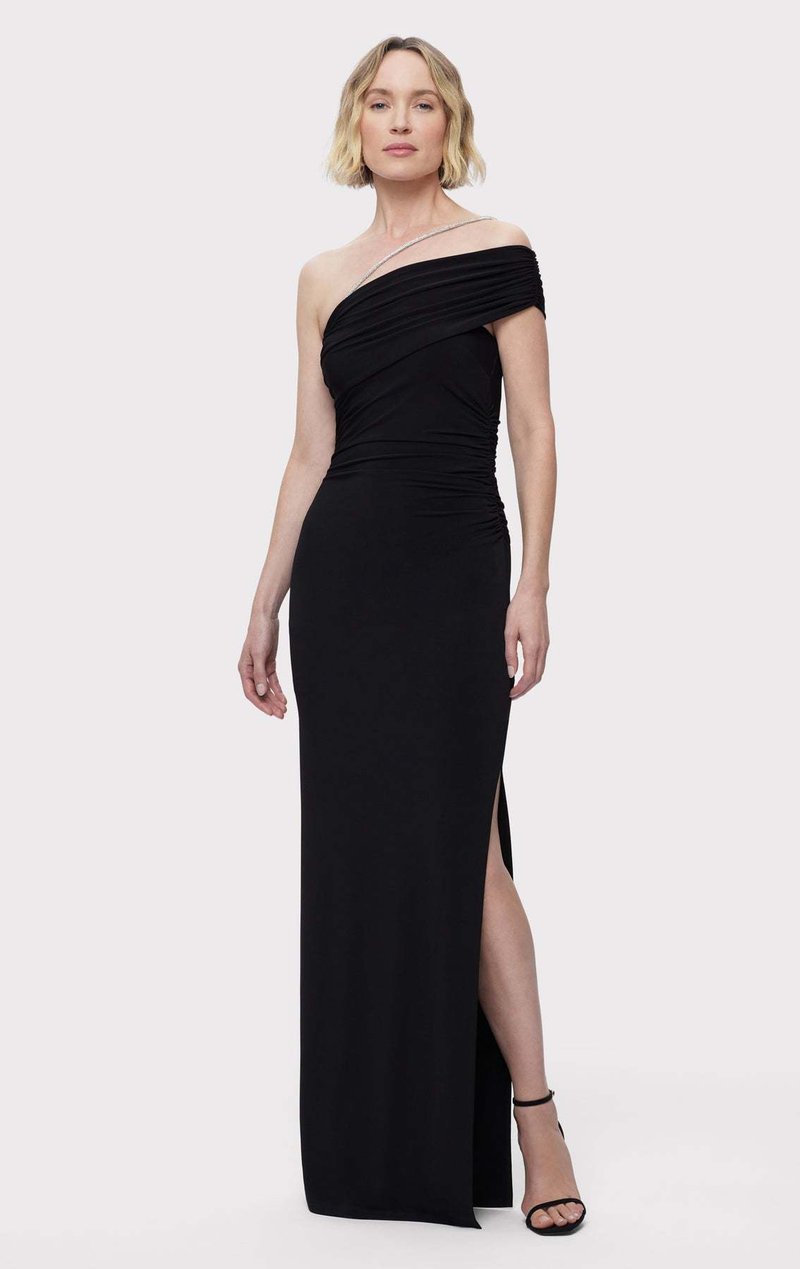 One Shoulder Ruched Red Maxi Dress H6345
