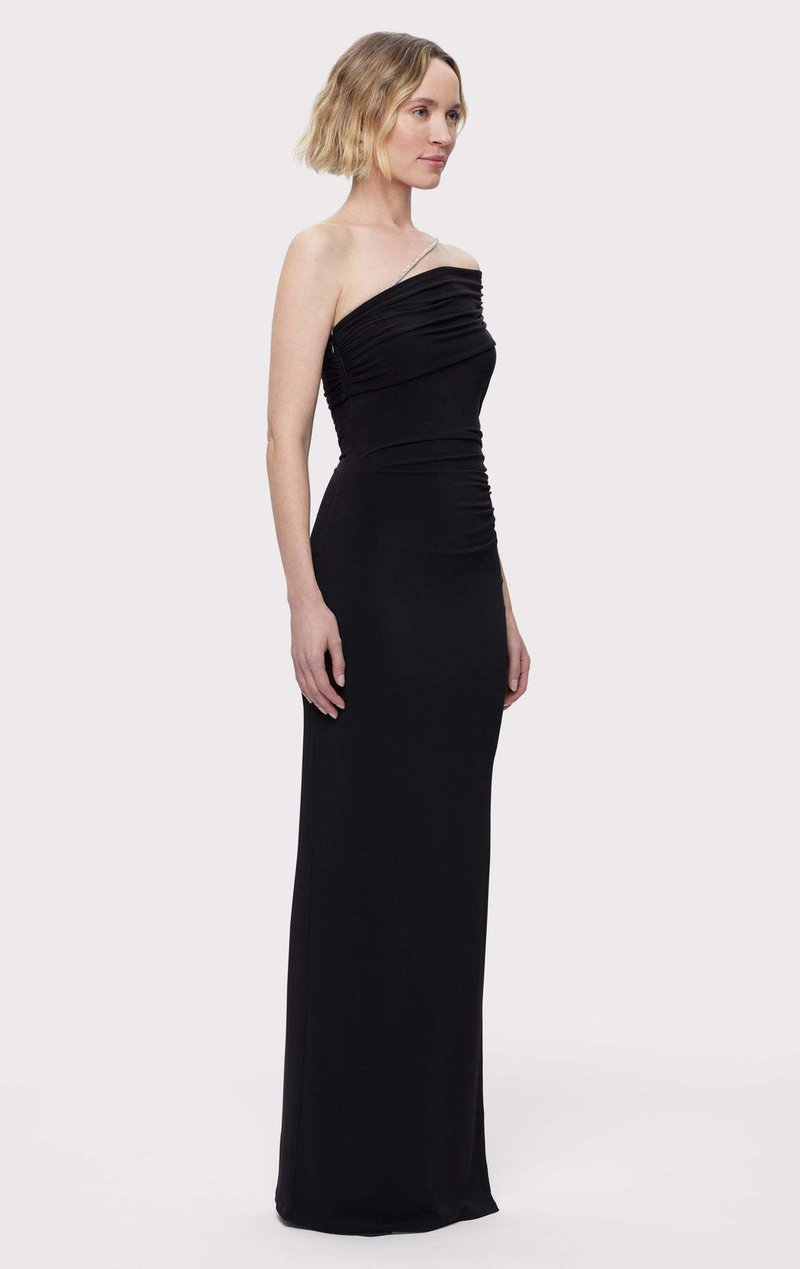 One Shoulder Ruched Red Maxi Dress H6345