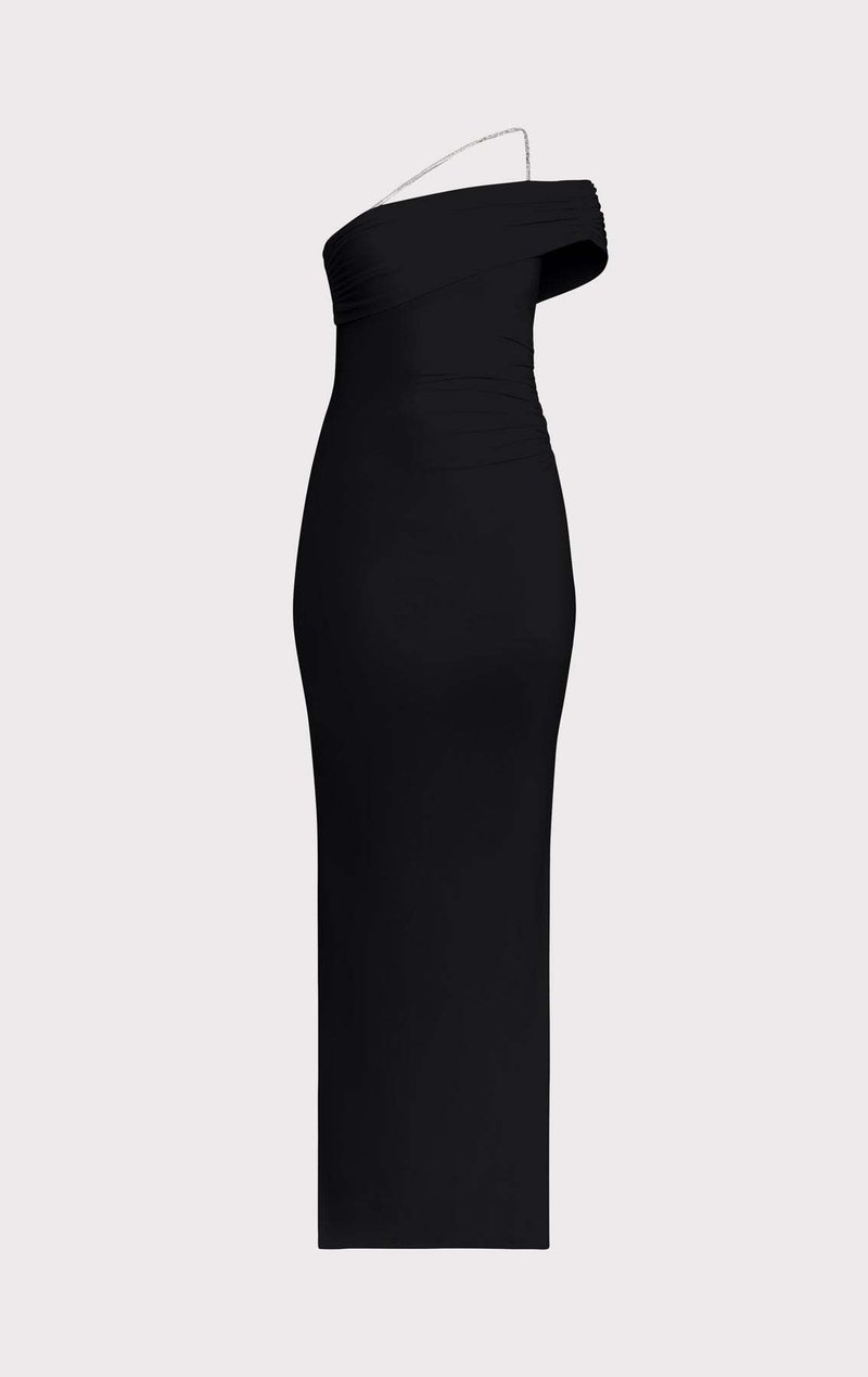 One Shoulder Ruched Red Maxi Dress H6345