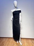 One Shoulder Ruched Red Maxi Dress H6345