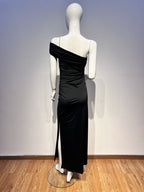 One Shoulder Ruched Red Maxi Dress H6345