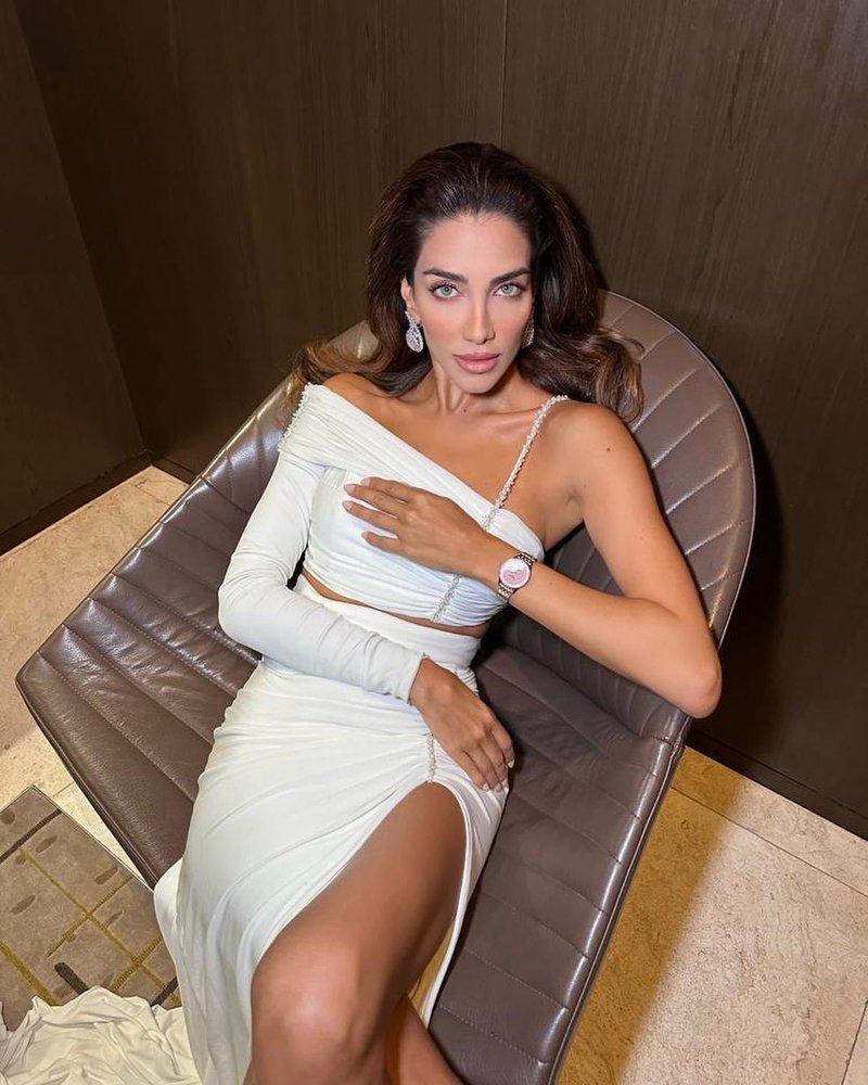 One Shoulder Ruched White Gown H6179