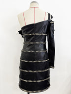 One Shoulder Ruffle Leather Mini Dress H7045