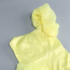 One Shoulder Ruffle Yellow Mini Dress H6386