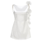 One Shoulder Satin Mini Dress H6700