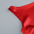 One Shoulder Satin Mini Dress H6700