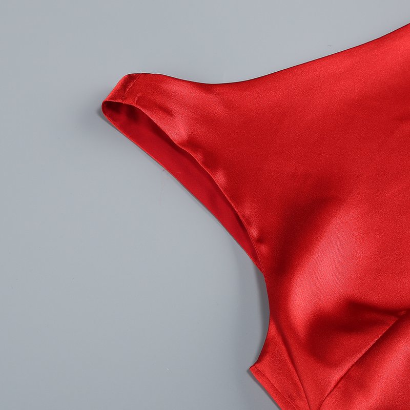 One Shoulder Satin Mini Dress H6700