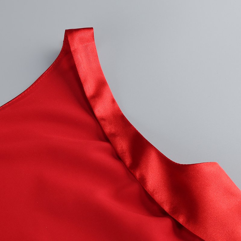 One Shoulder Satin Mini Dress H6700