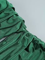 One Shoulder Satin Slit Maxi Dress H6556