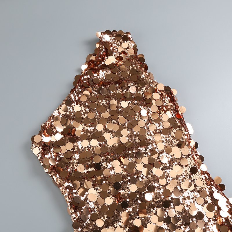 One Shoulder Sequin Asymmetrical Dress H6171