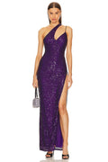 One Shoulder Sequin Maxi Dress H6170