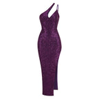 One Shoulder Sequin Maxi Dress H6170
