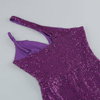 One Shoulder Sequin Maxi Dress H6170