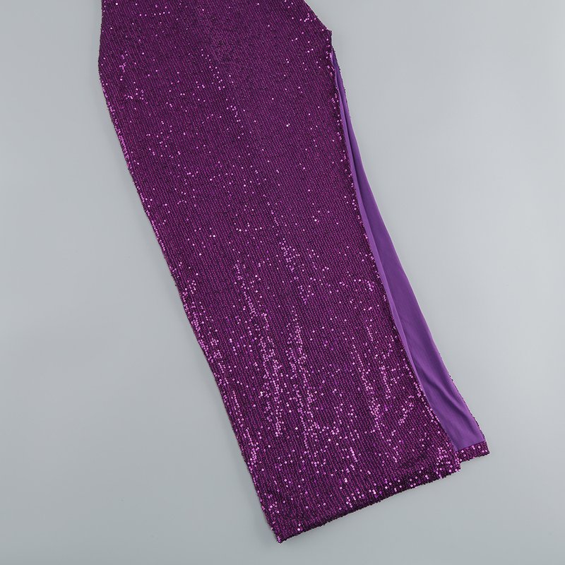 One Shoulder Sequin Maxi Dress H6170