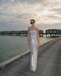 One Shoulder Sequin Maxi Dress H6479