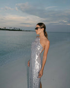 One Shoulder Sequin Maxi Dress H6479