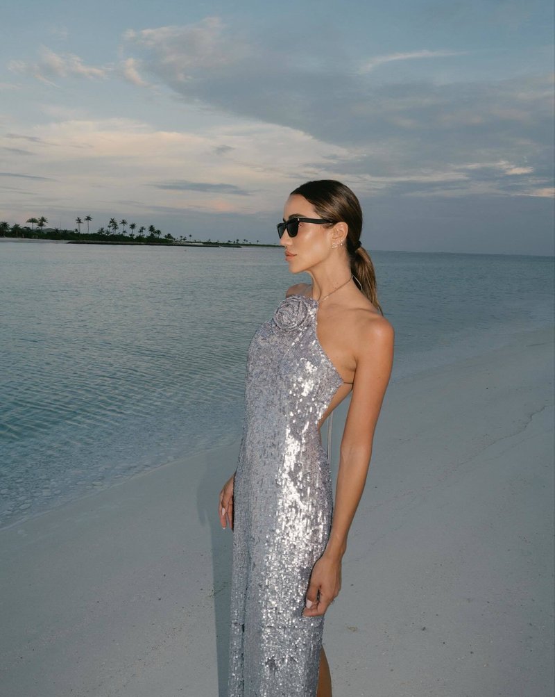 One Shoulder Sequin Maxi Dress H6479
