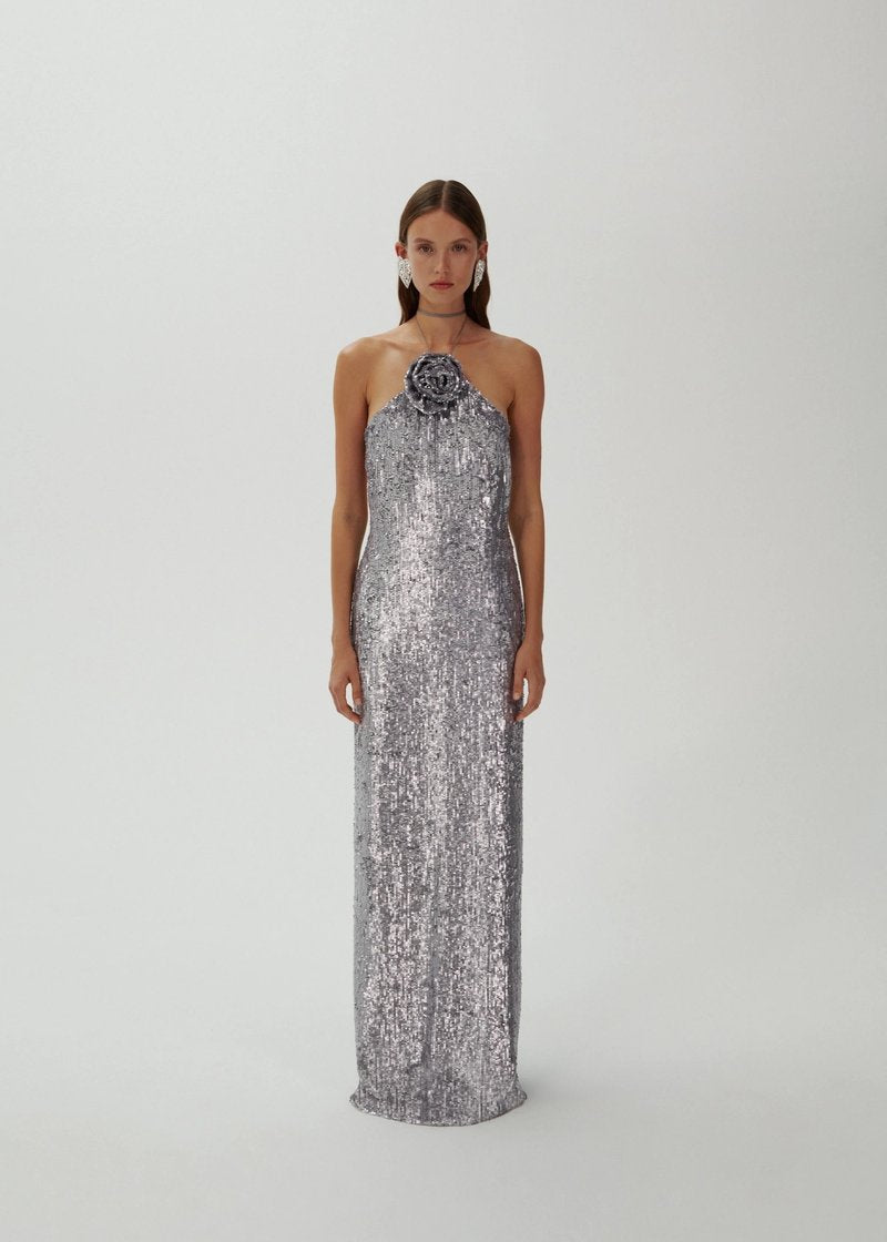 One Shoulder Sequin Maxi Dress H6479