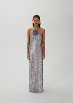 One Shoulder Sequin Maxi Dress H6479