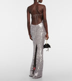 One Shoulder Sequin Maxi Dress H6479
