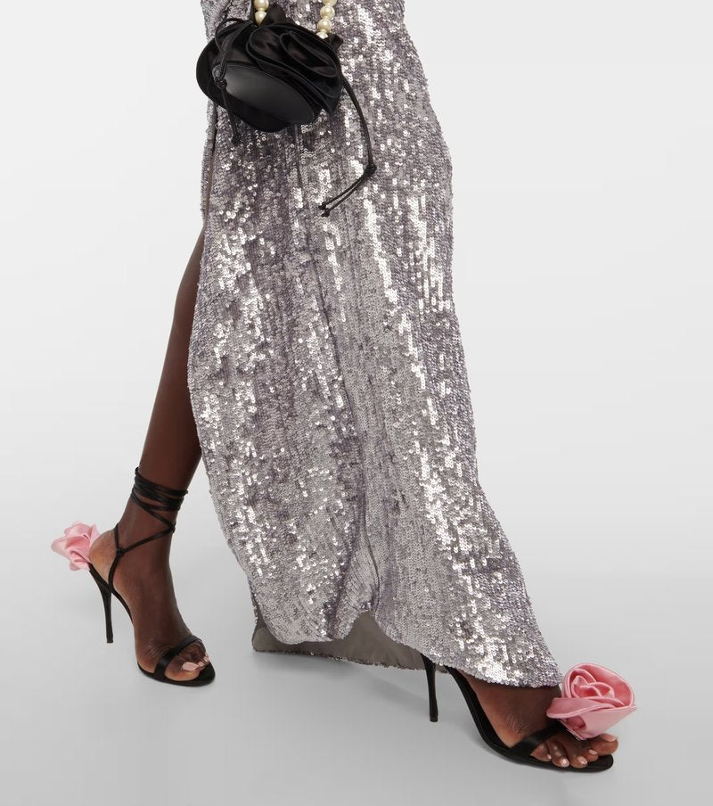 One Shoulder Sequin Maxi Dress H6479