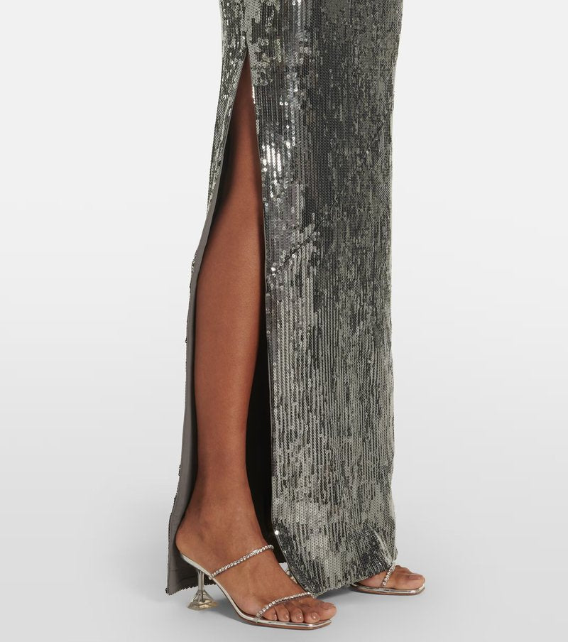 One Shoulder Sequin Maxi Dress H6512