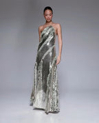 One Shoulder Sequin Maxi Dress H6847
