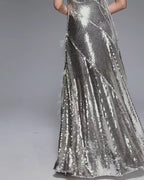 One Shoulder Sequin Maxi Dress H6847