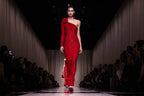 One Shoulder Sequin Red Gown H6043