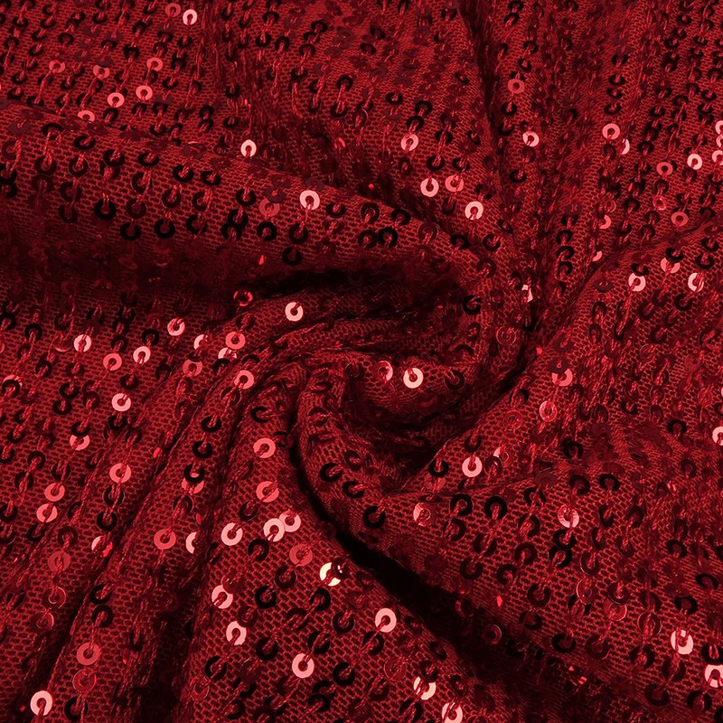 One Shoulder Sequin Red Gown H6043