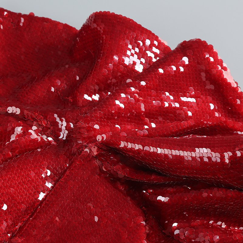 One Shoulder Sequin Ruffle Mini Dress H6665
