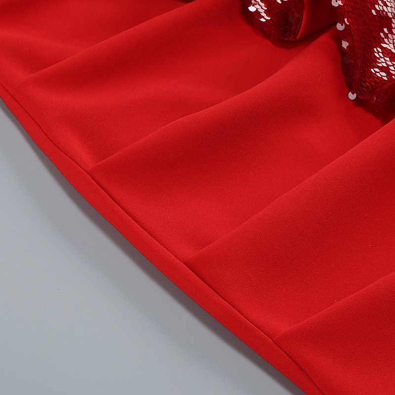 One Shoulder Sequin Ruffle Mini Dress H6665