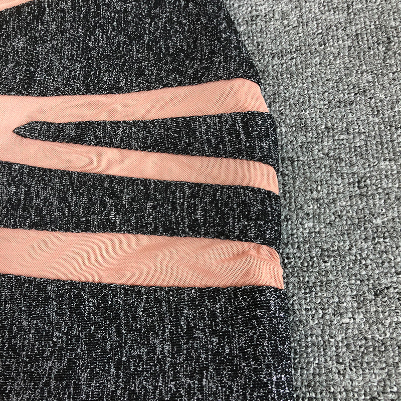One Shoulder Striped Bandage Dress H6278