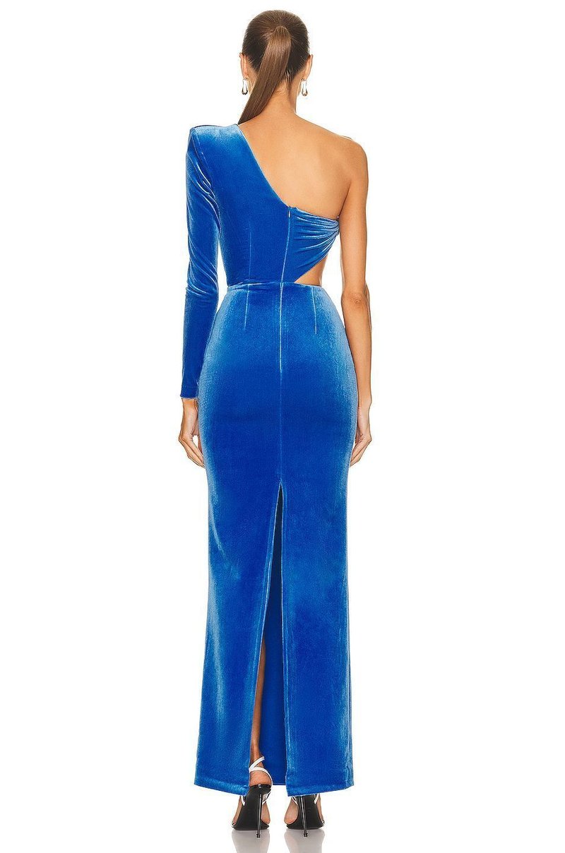 One Shoulder Velvet Cutout Gown H6683