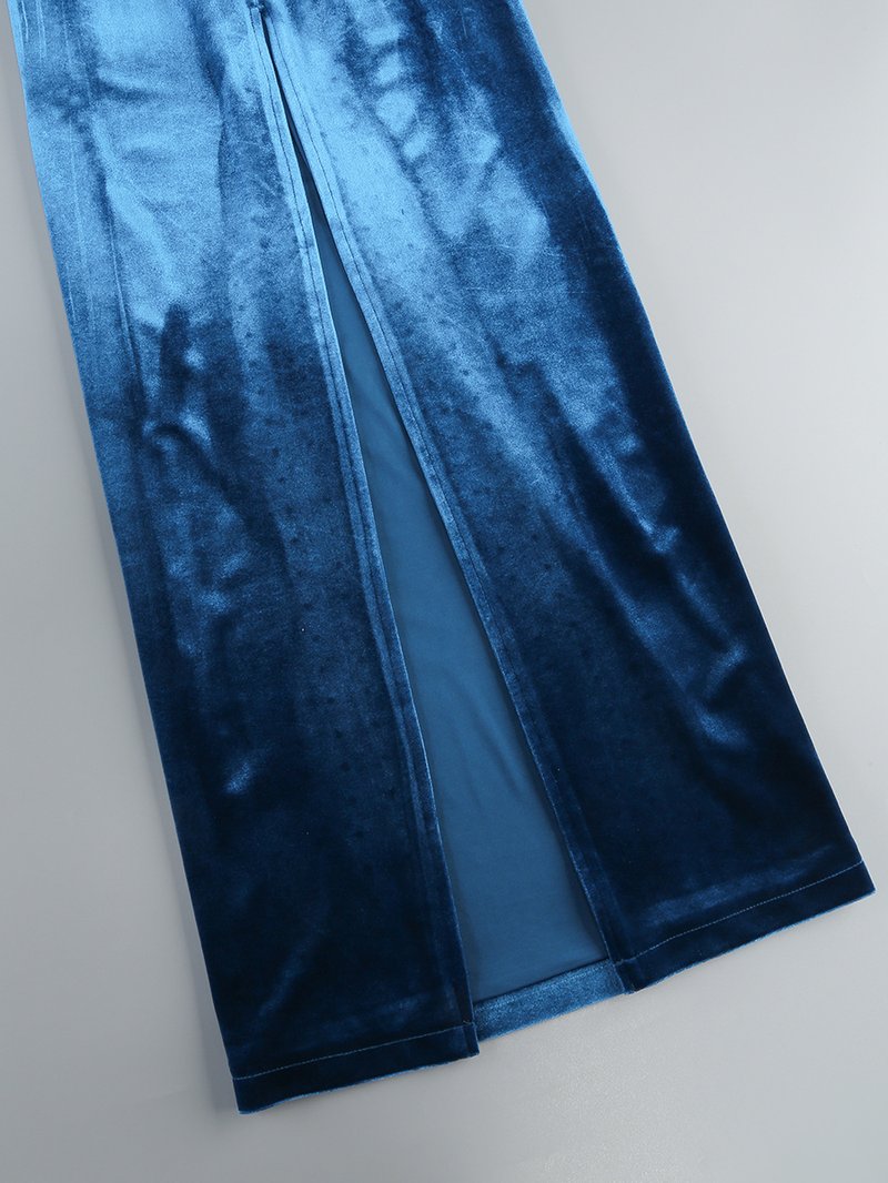 One Shoulder Velvet Cutout Gown H6683