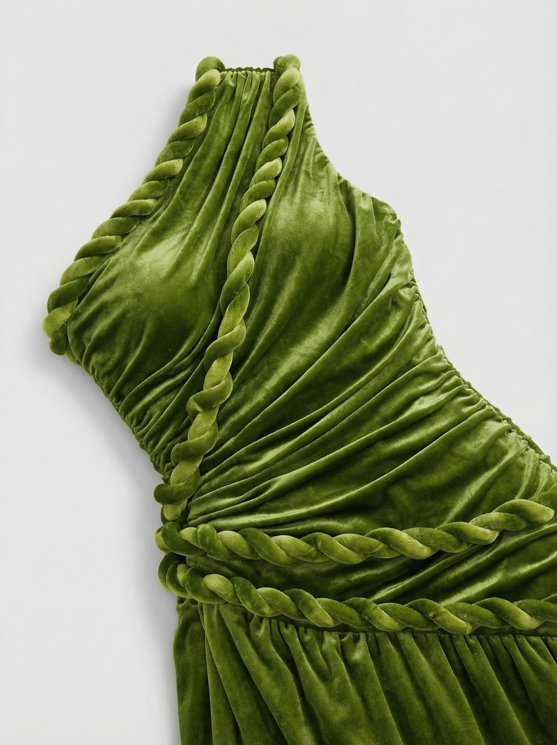 One Shoulder Velvet Grecian Maxi Dress H7112