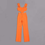 Orange Cut-Out Corset Jumpsuit H6150