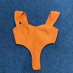 Orange Cut-Out Corset Jumpsuit H6150