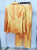 Orange Tie-Dye Double-Breasted Suit H7080