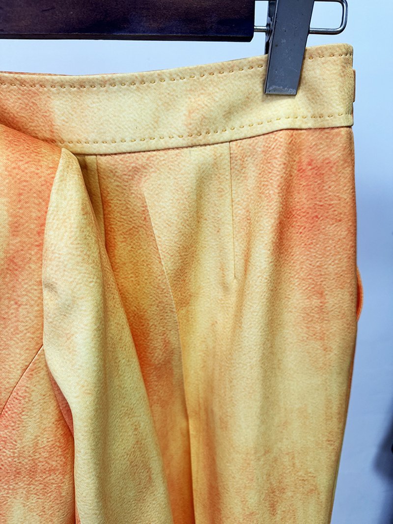 Orange Tie-Dye Double-Breasted Suit H7080