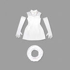 Pearl Collar Sheer Sleeve Mini Dress H6469
